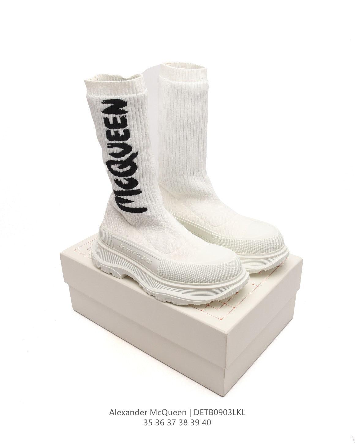 Alexander McQueen Graffiti Knit Tread Slick Boot - Banlieue91