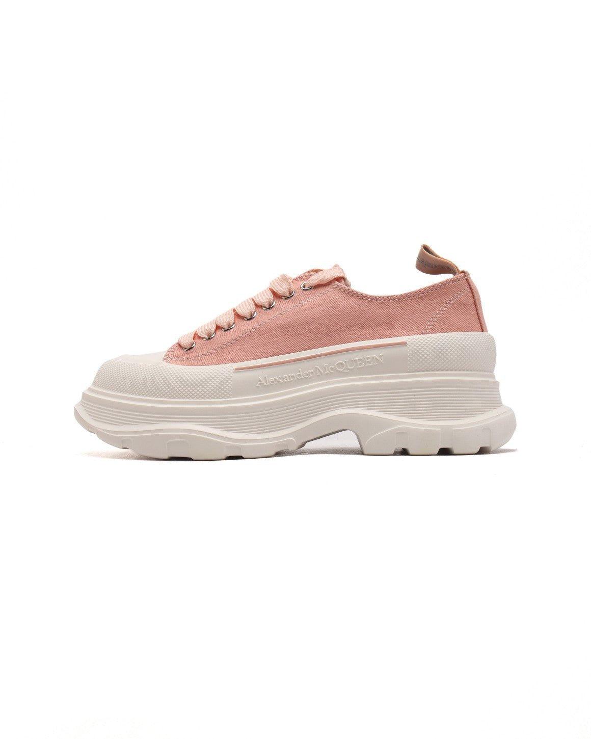 Alexander McQueen Women Tread Slick lace-up Sneakers 'Pink/White' - Banlieue91