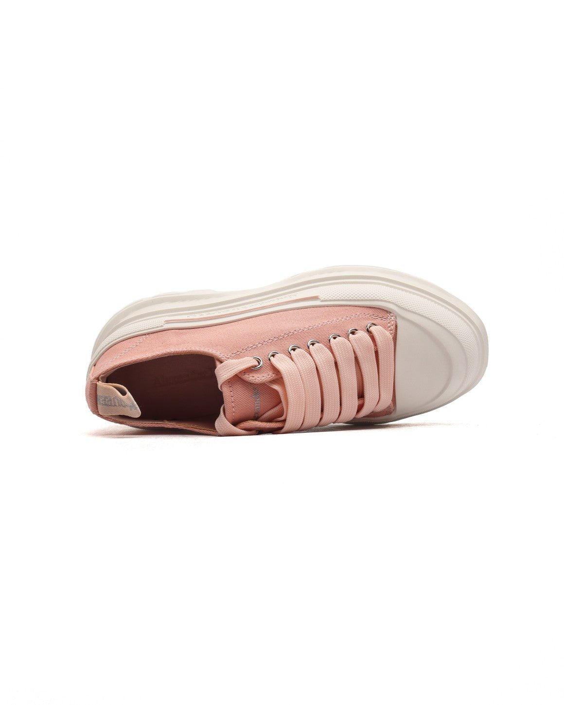 Alexander McQueen Women Tread Slick lace-up Sneakers 'Pink/White' - Banlieue91