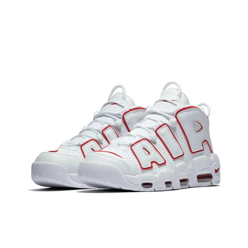 Nike Air More Uptempo White Varsity Red Outline - Banlieue91 -