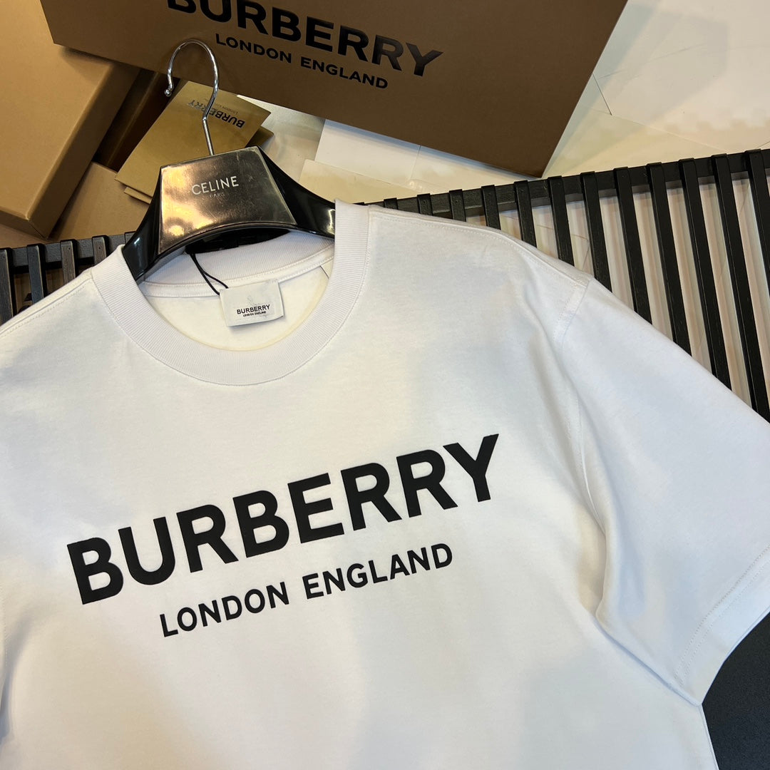 Burberry T-Shirt Without Collar 'White & Black' - Banlieue91