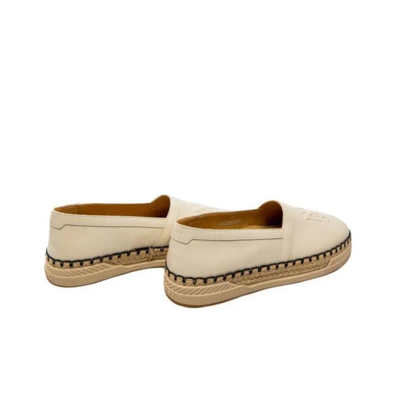 AMIRI - MA Logo-Embroidered Leather-Trimmed Canvas Espadrilles - Beige - Banlieue91 -