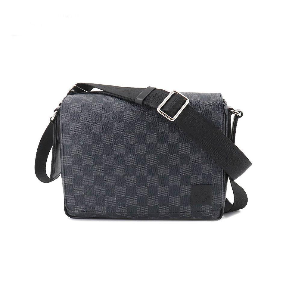 Louis Vuitton Damier Graphite District PM NV3 Shoulder Bag Black - Banlieue91