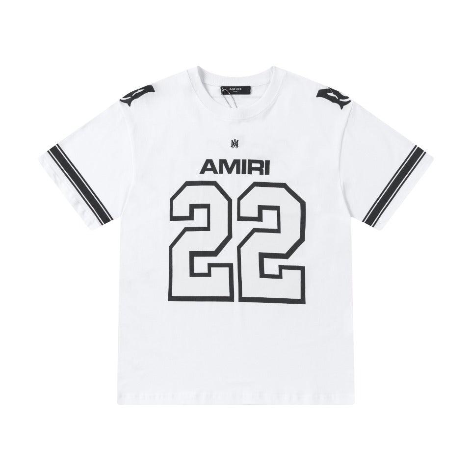 Amiri 22 White & Black T-Shirt Without Collar - Banlieue91