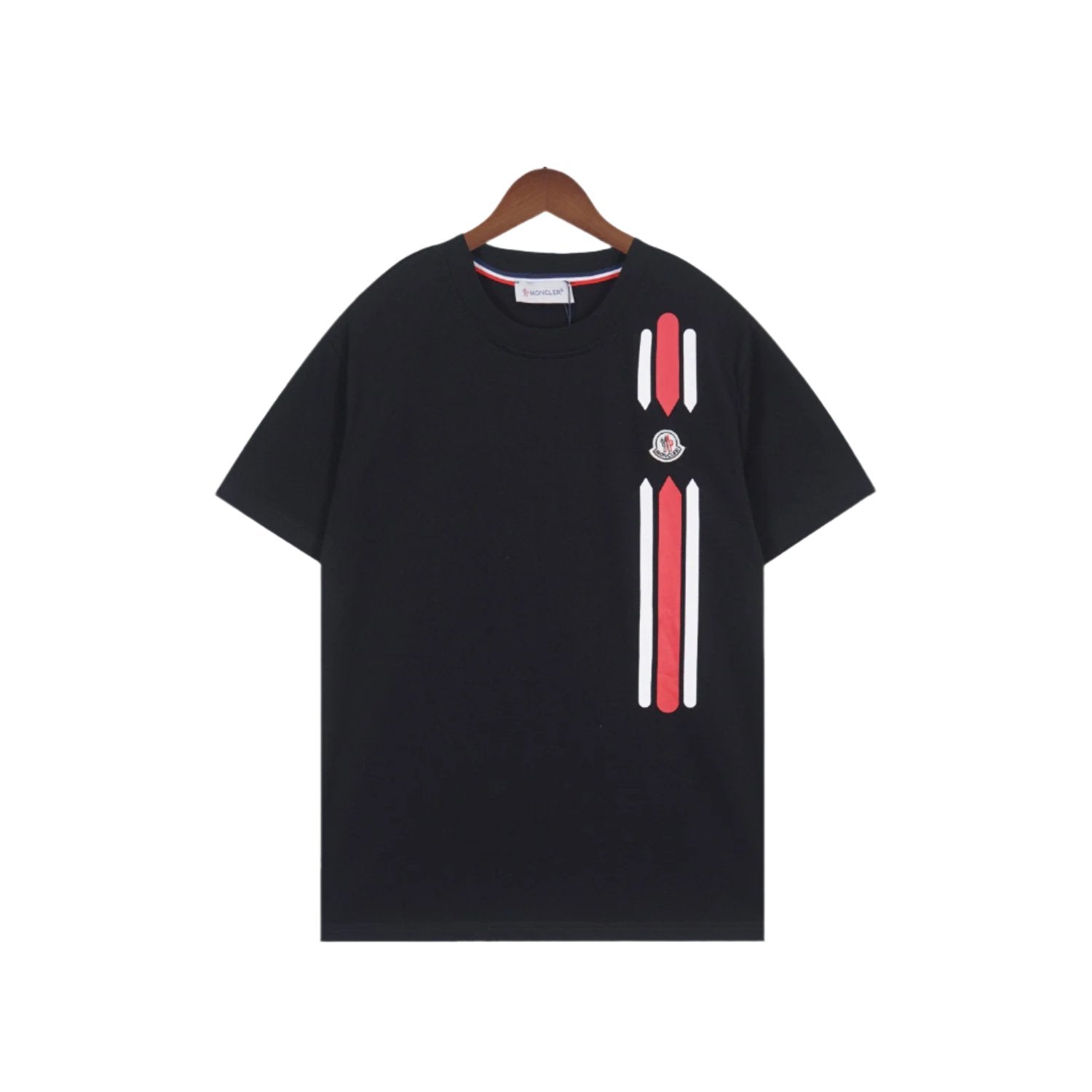 Moncler T-Shirt Without Collar 'Black/White/Red' - Banlieue91