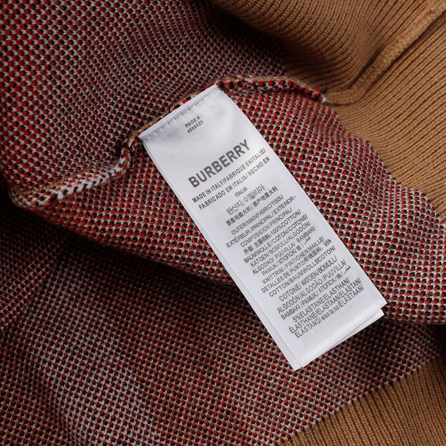 BURBERRY Check Technical Cotton Sweater In Archive Beige - Banlieue91 -