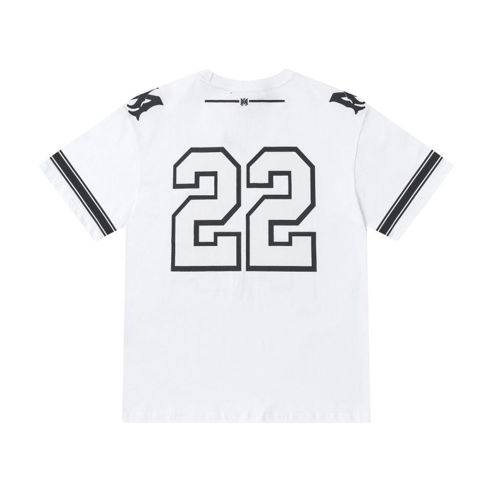 Amiri 22 White & Black T-Shirt Without Collar - Banlieue91