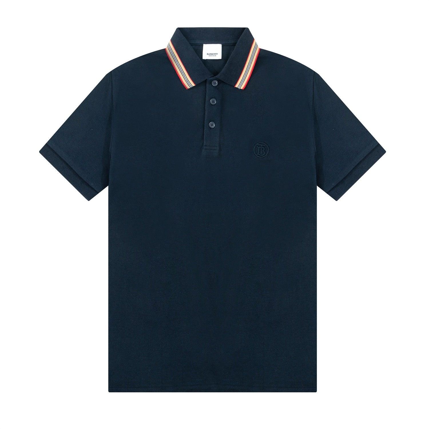 Burberry Blue T-Shirt With Collar