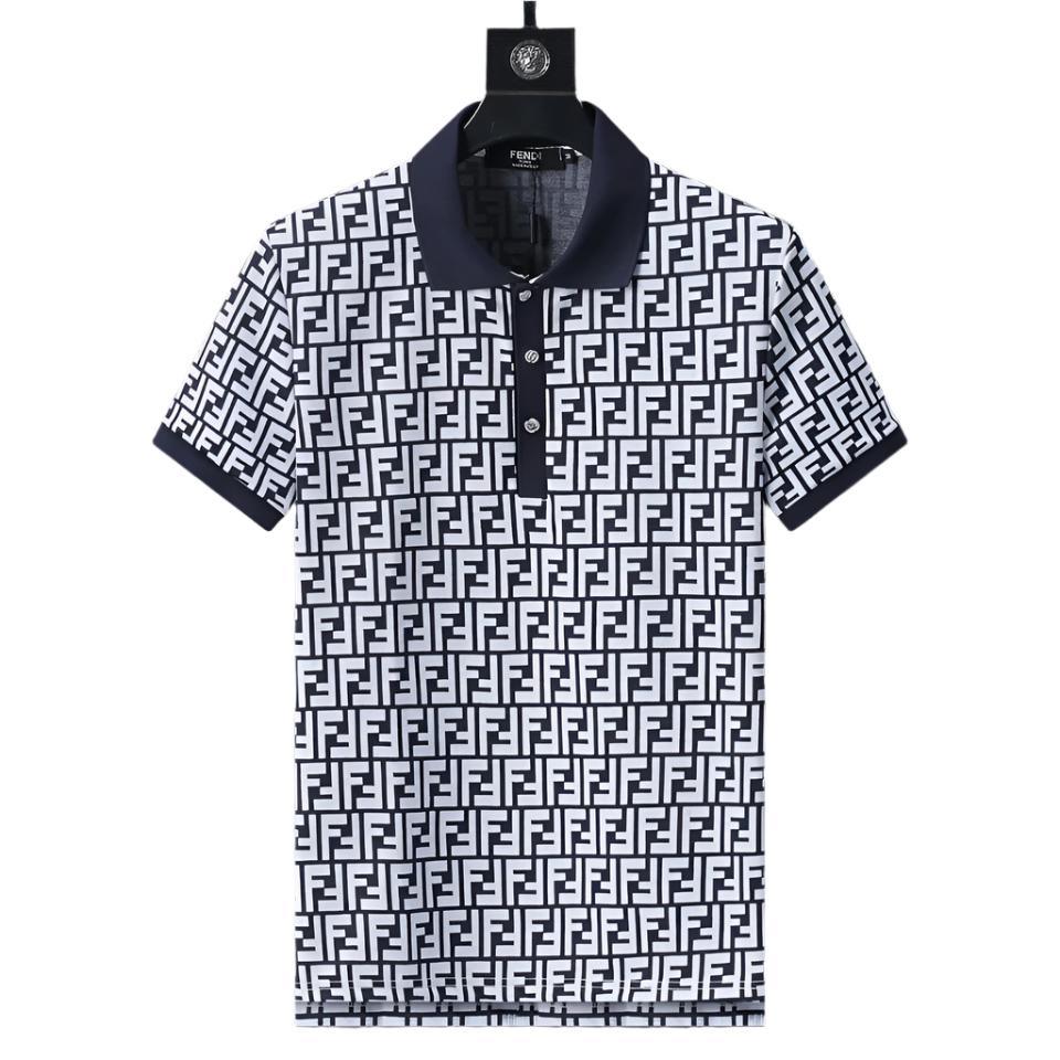 Fendi Navy T-Shirt With Collar - Banlieue91