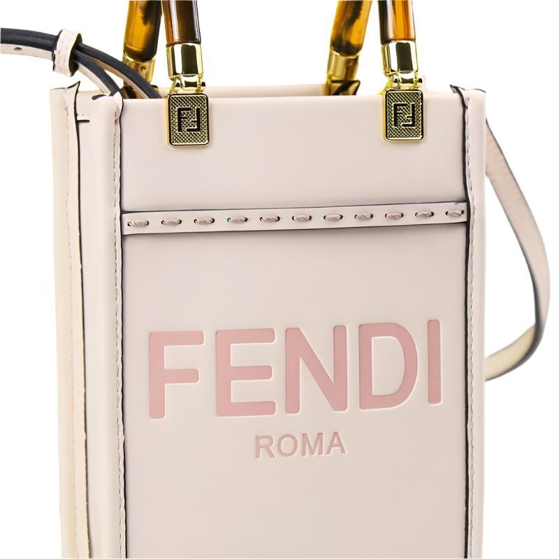 Fendi Vitello King Plexiglass Logo Embossed Mini Fendi Sunshine Shopper Tote - Banlieue91