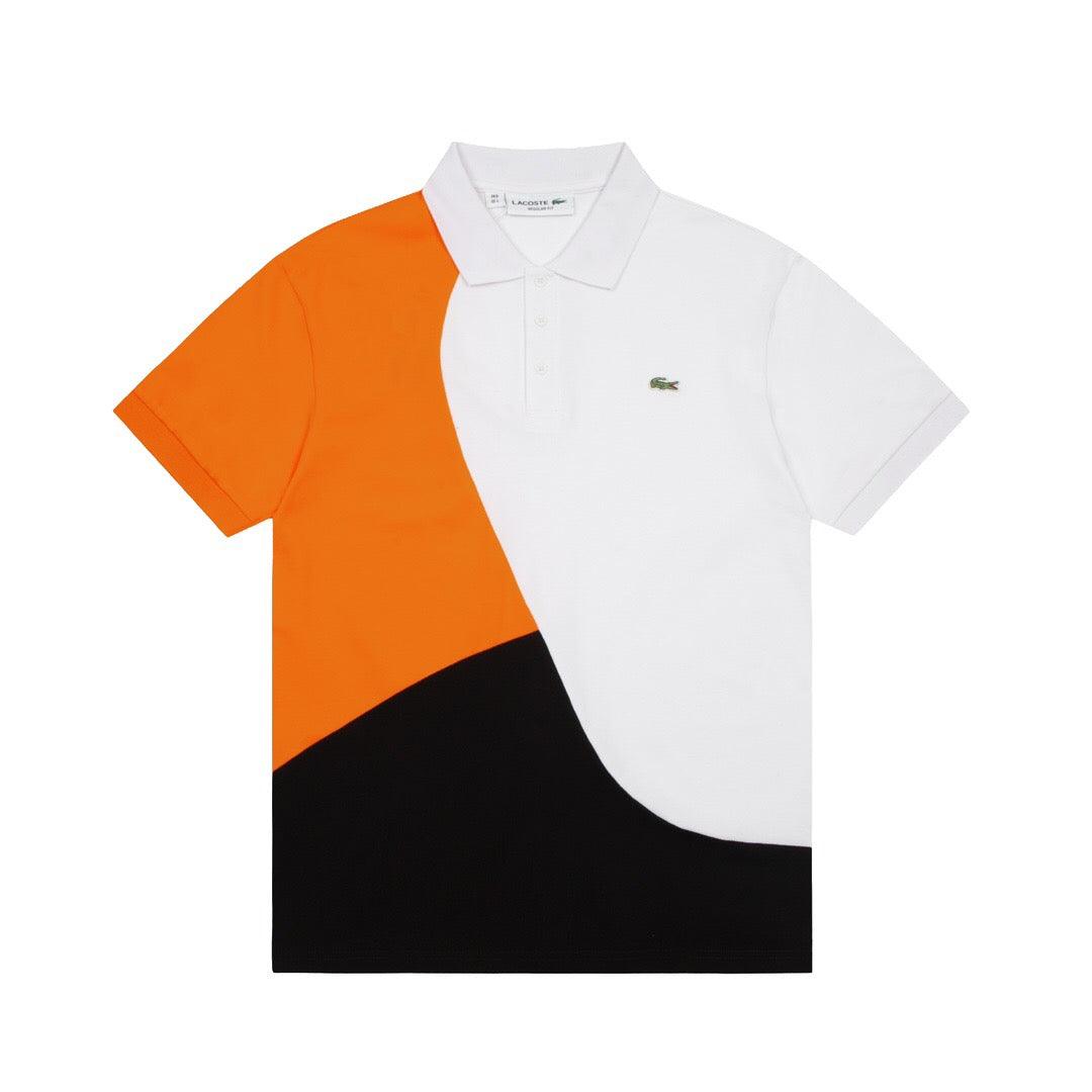 Lacoste T-Shirt with Collar 'Orange-White-Black' - Banlieue91