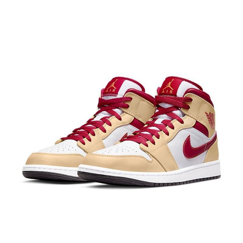 Air Jordan 1 Mid 'Light Curry Cardinal' - Banlieue91