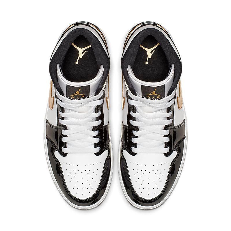 Air Jordan 1 Mid 'Patent Black White Gold' | Banlieue91
