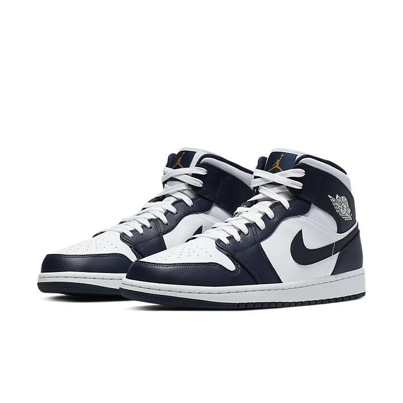 Air Jordan 1 Mid 'White Metallic Gold Obsidian' - Banlieue91