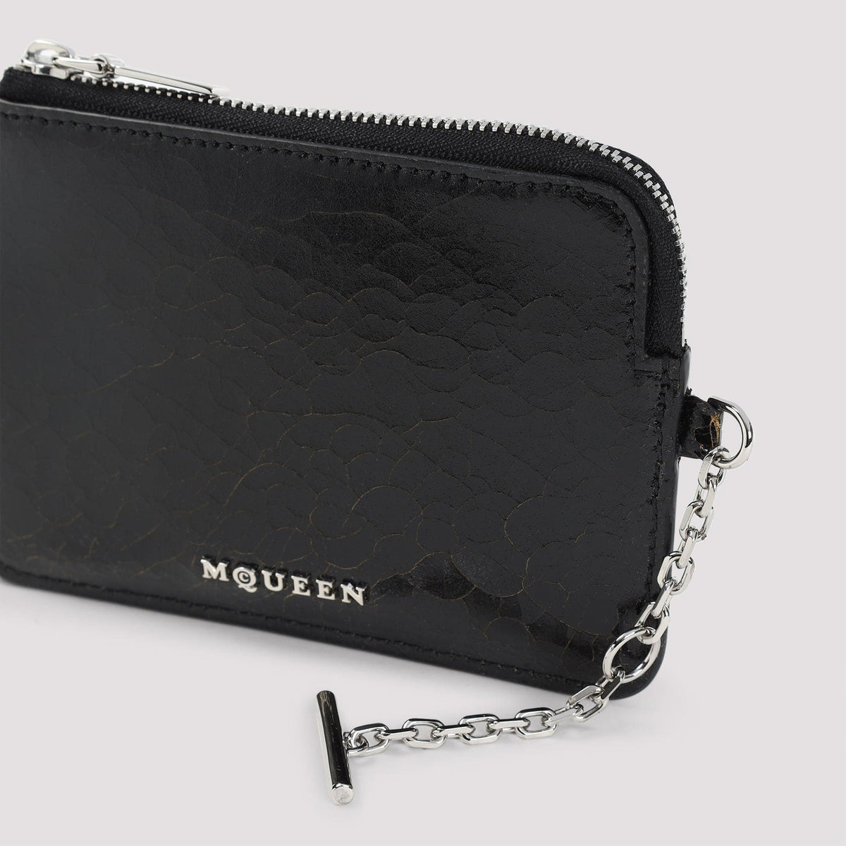 ALEXANDER MCQUEEN Mini Leather Card Holder with Sling Zip Coin Pouch | Banlieue91