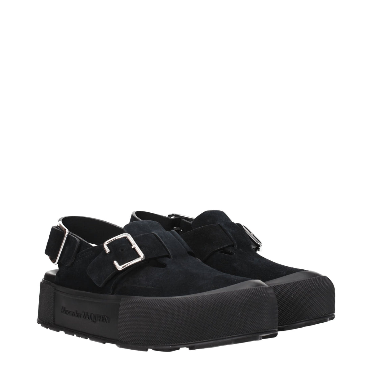 Alexander McQueen Sandali Uomo Camoscio Nero | Banlieue91