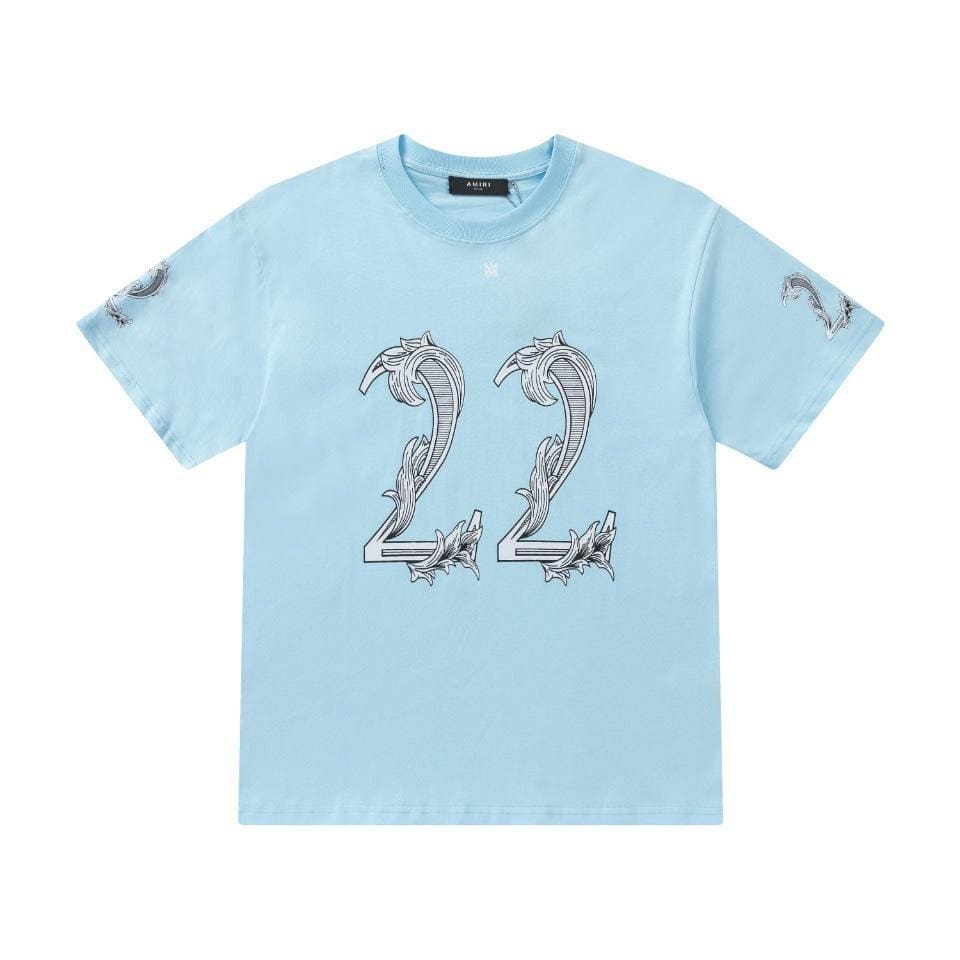 Amiri 22 Sky Blue T-Shirt Without Collar | Banlieue91