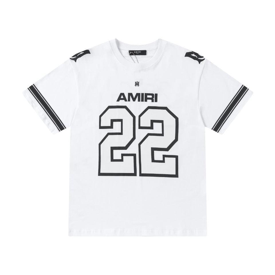 Amiri 22 White & Black T-Shirt Without Collar | Banlieue91