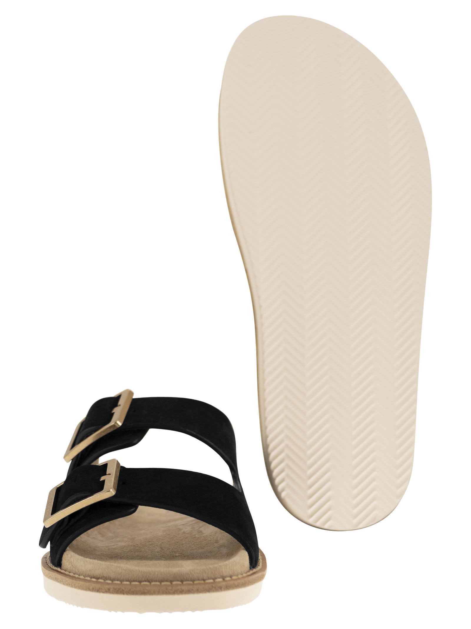 Brunello Cucinelli Urban Slides In Washed Suede - Banlieue91 -