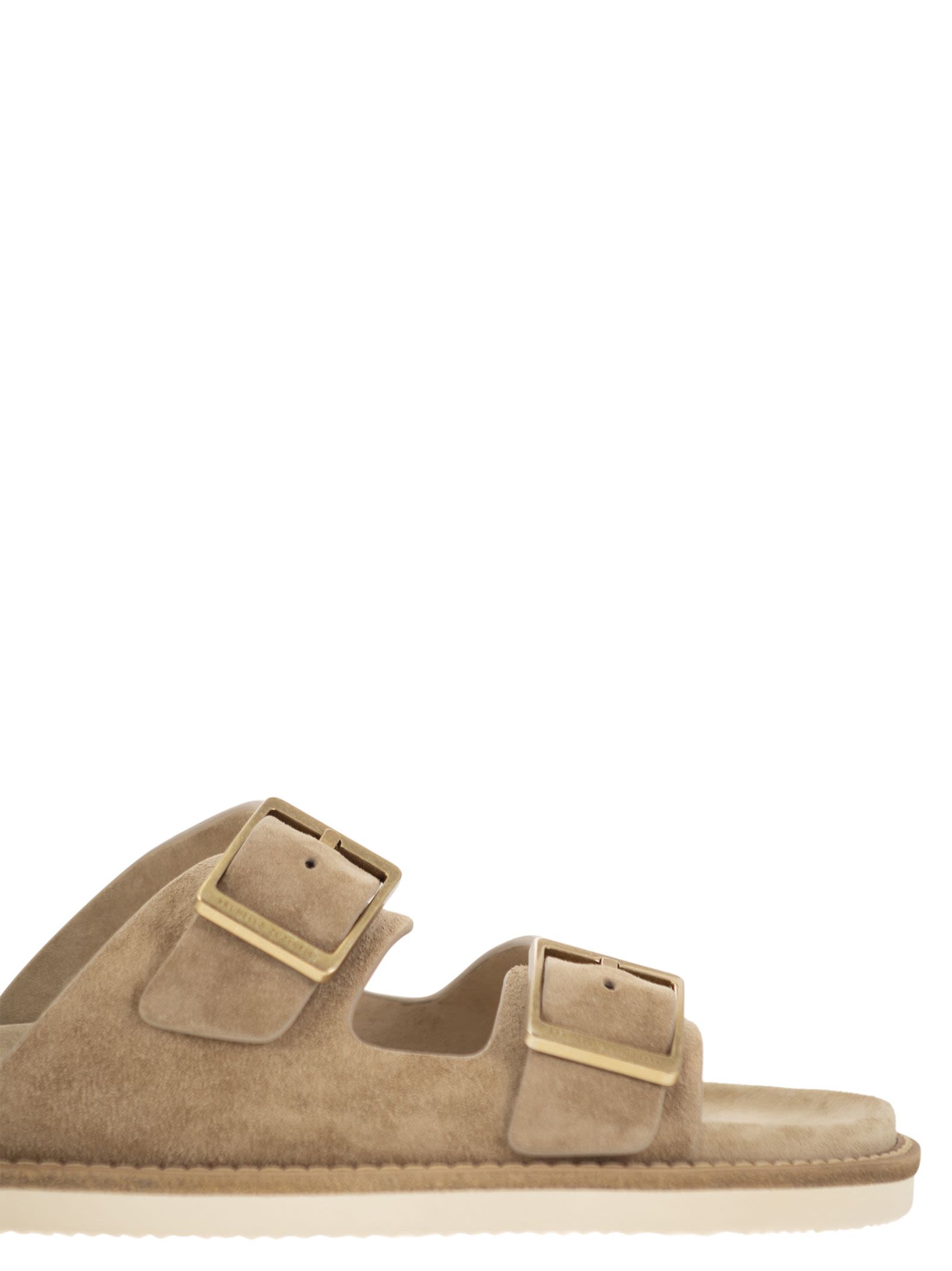 Brunello Cucinelli Urban Slides In Washed Suede - Banlieue91 -