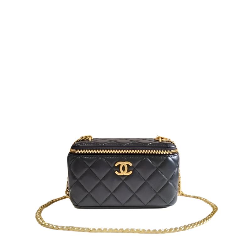 Chanel coco love long vanity case denim Camelia blue SHW - Banlieue91