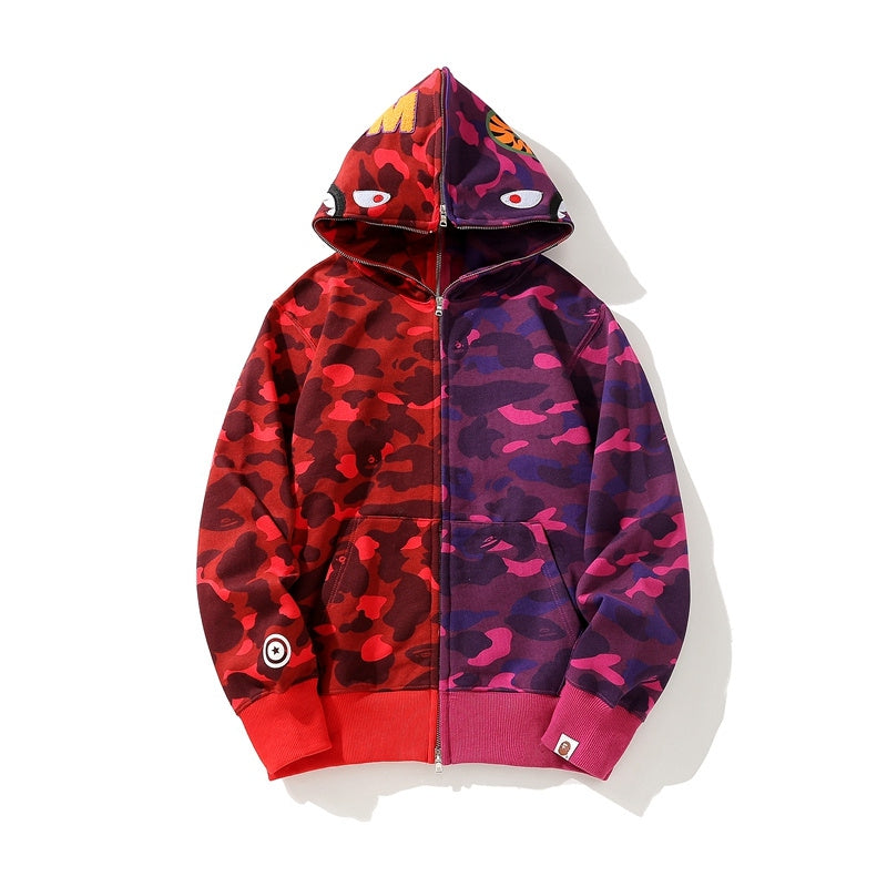 BAPE Color Camo Crazy Shark Full Zip Hoodie - Banlieue91