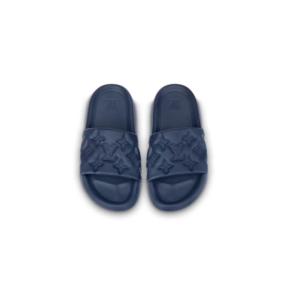 LOUIS VUITTON Waterfront Slide Slippers Men's Navy