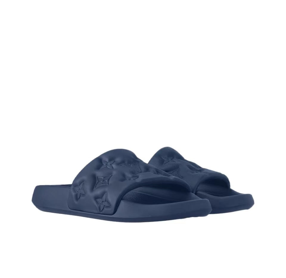 LOUIS VUITTON Waterfront Slide Slippers Men's Navy