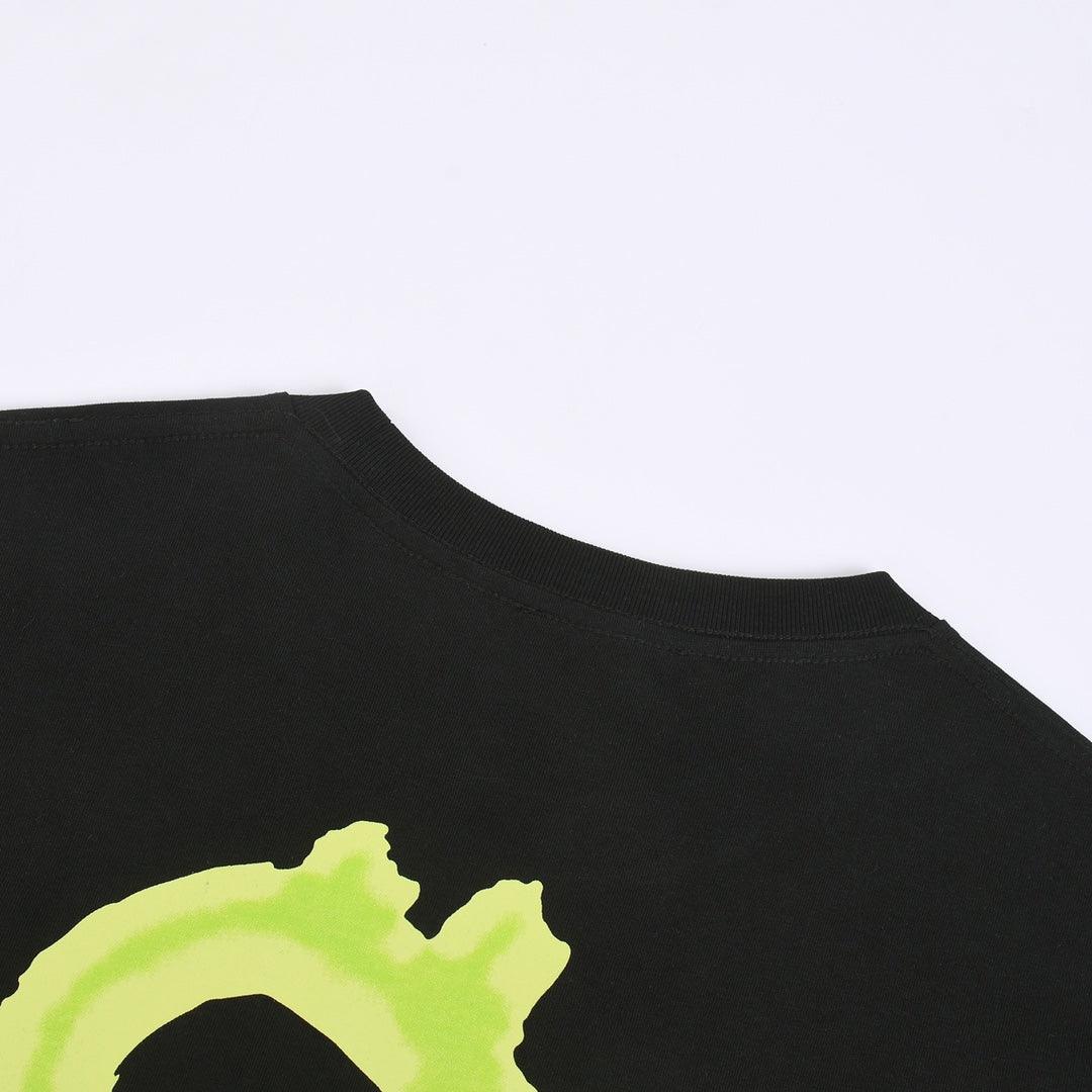 Balenciaga Black & Green T-Shirt Without Collar - Banlieue91