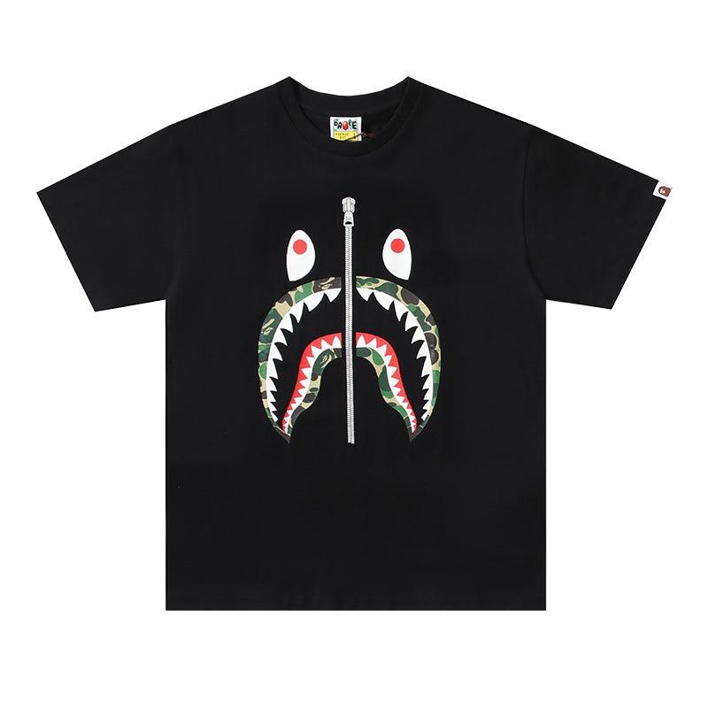 BATHING APE Black T-SHORT SLEEVE TEE 1ST CAMO SHARK TEE - Banlieue91