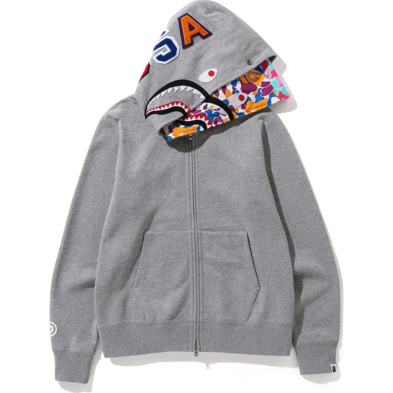 BAPE ABC CAMO SHARK WIDE FIT FULL ZIP DOUBLE A Bathing Ape - Grey - Banlieue91