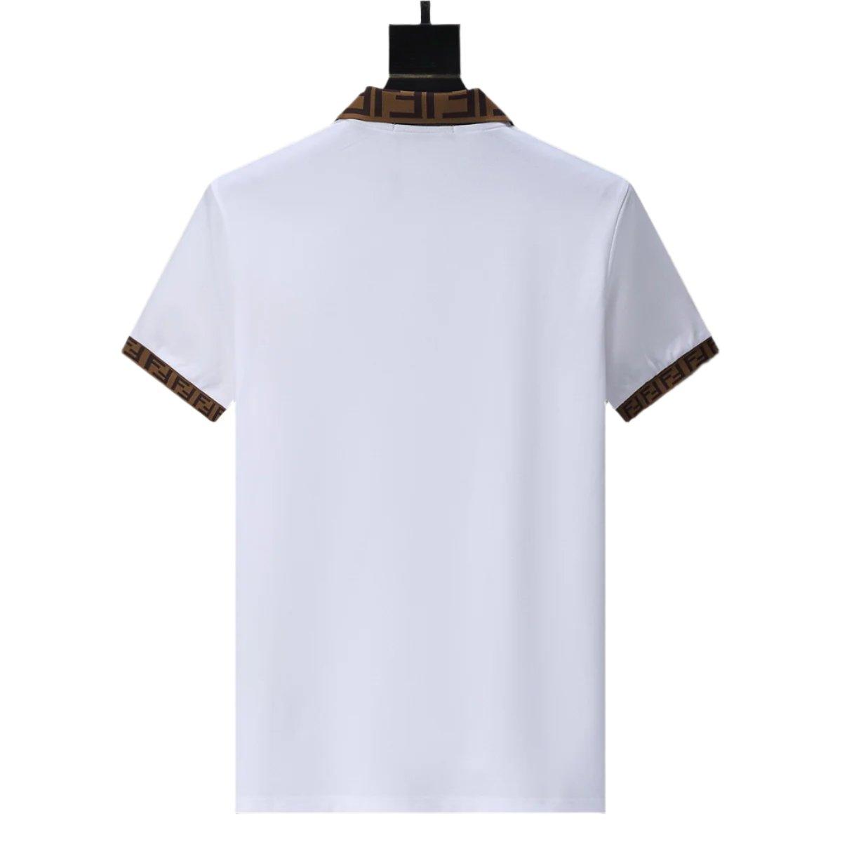 Fendi White T-shirt with Collar - Banlieue91