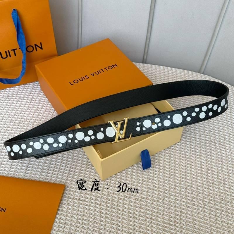 Louis Vuitton x Yayoi Kusama LV Initiales Reversible Infinity Dots Belt Black/White - Banlieue91