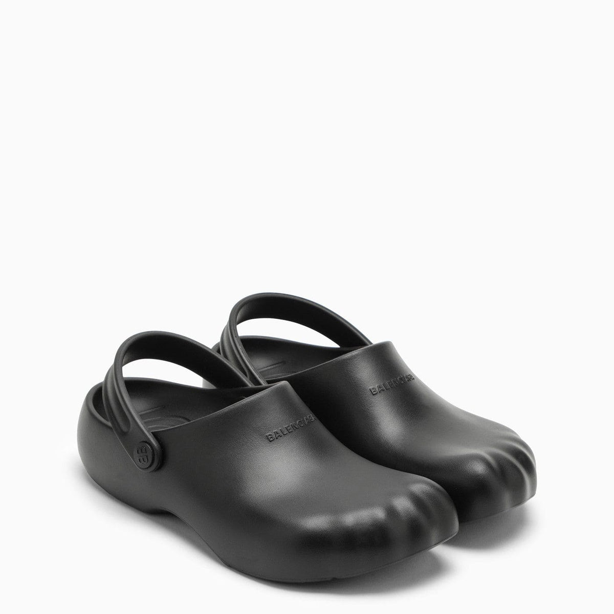 Balenciaga Black Rubber Slip On Sunday Molded | Banlieue91