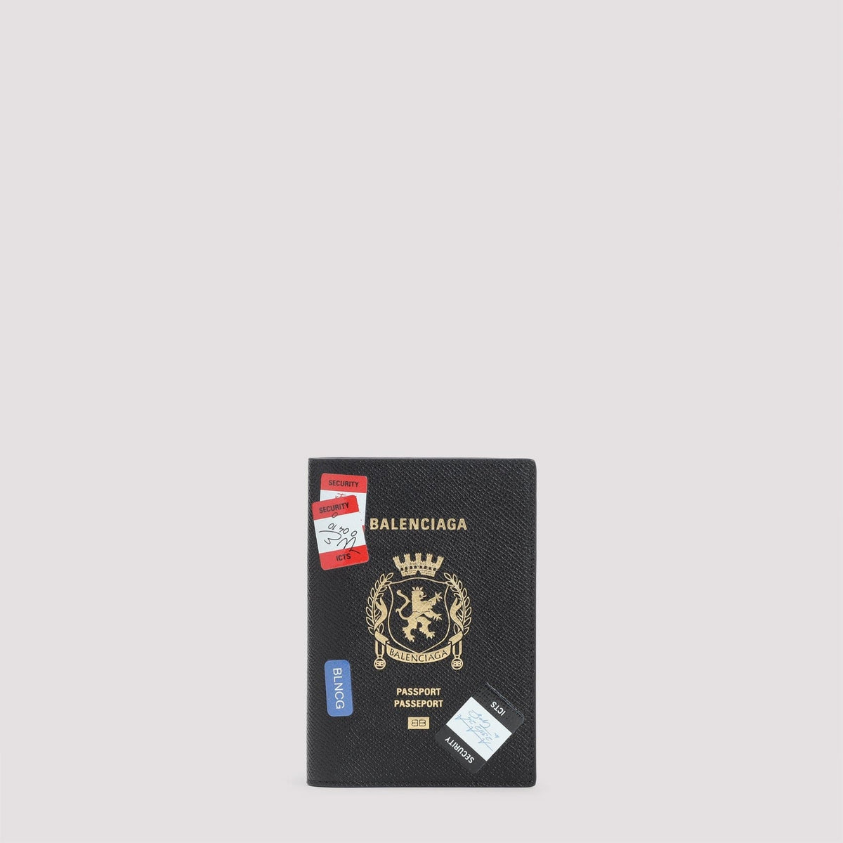 BALENCIAGA Leather Passport Holder with Multicolor Accent | Banlieue91