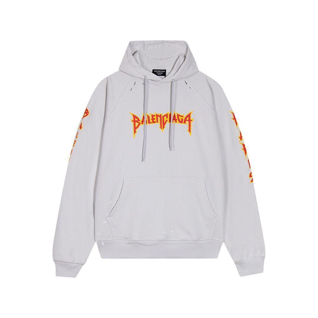 Balenciaga logo-print detail hoodie – White | Banlieue91