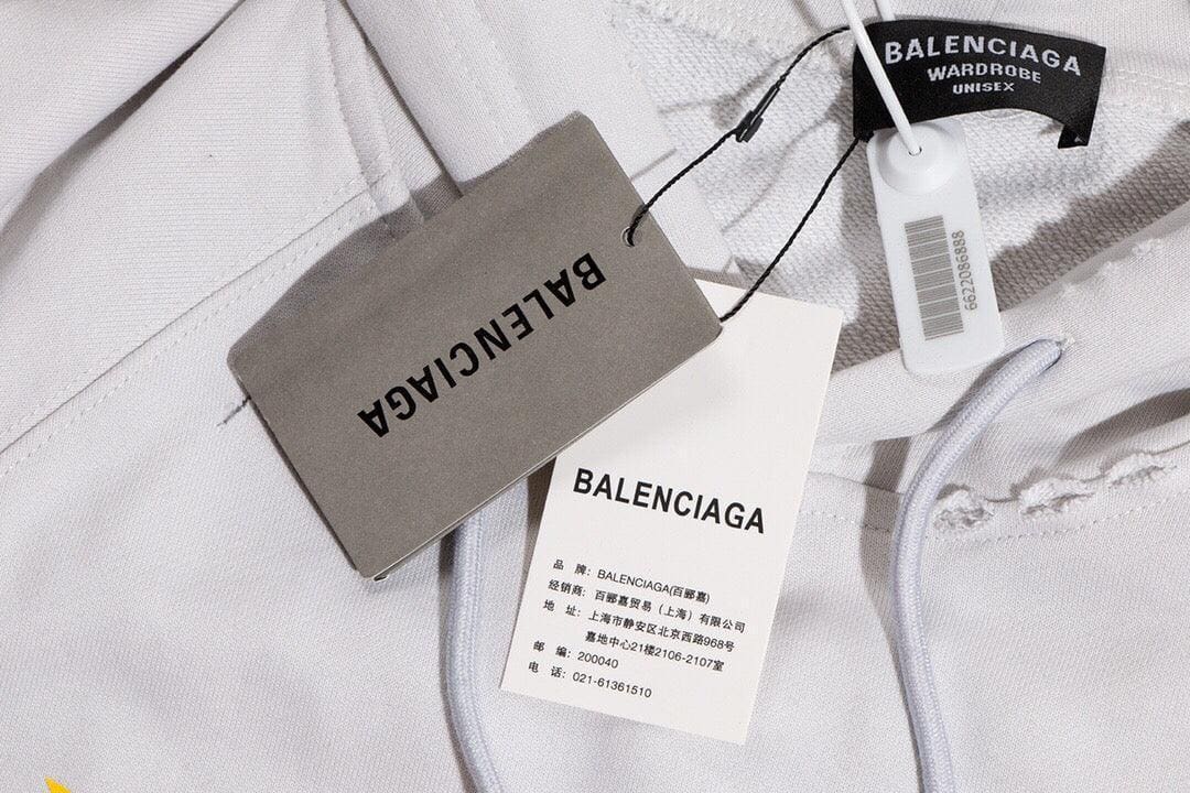 Balenciaga logo-print detail hoodie – White | Banlieue91