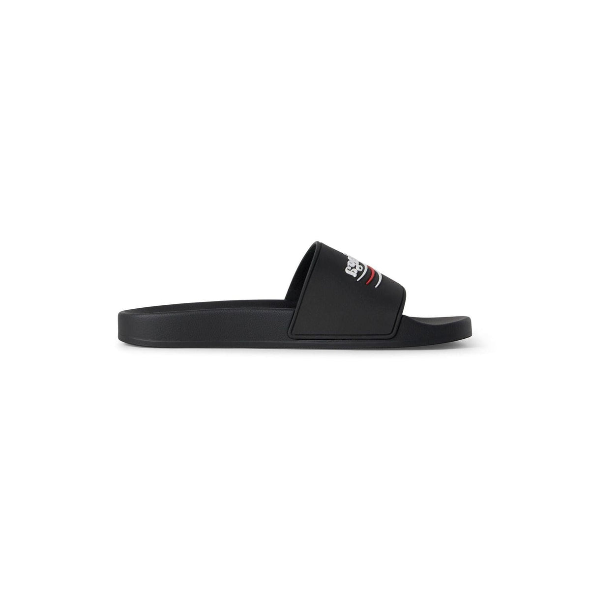 BALENCIAGA Pool Rubber Political Logo Sandals | Banlieue91