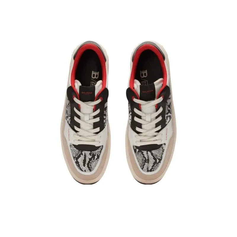 BALMAIN B-Court Flip Snakeskin-effect Sneakers | Banlieue91