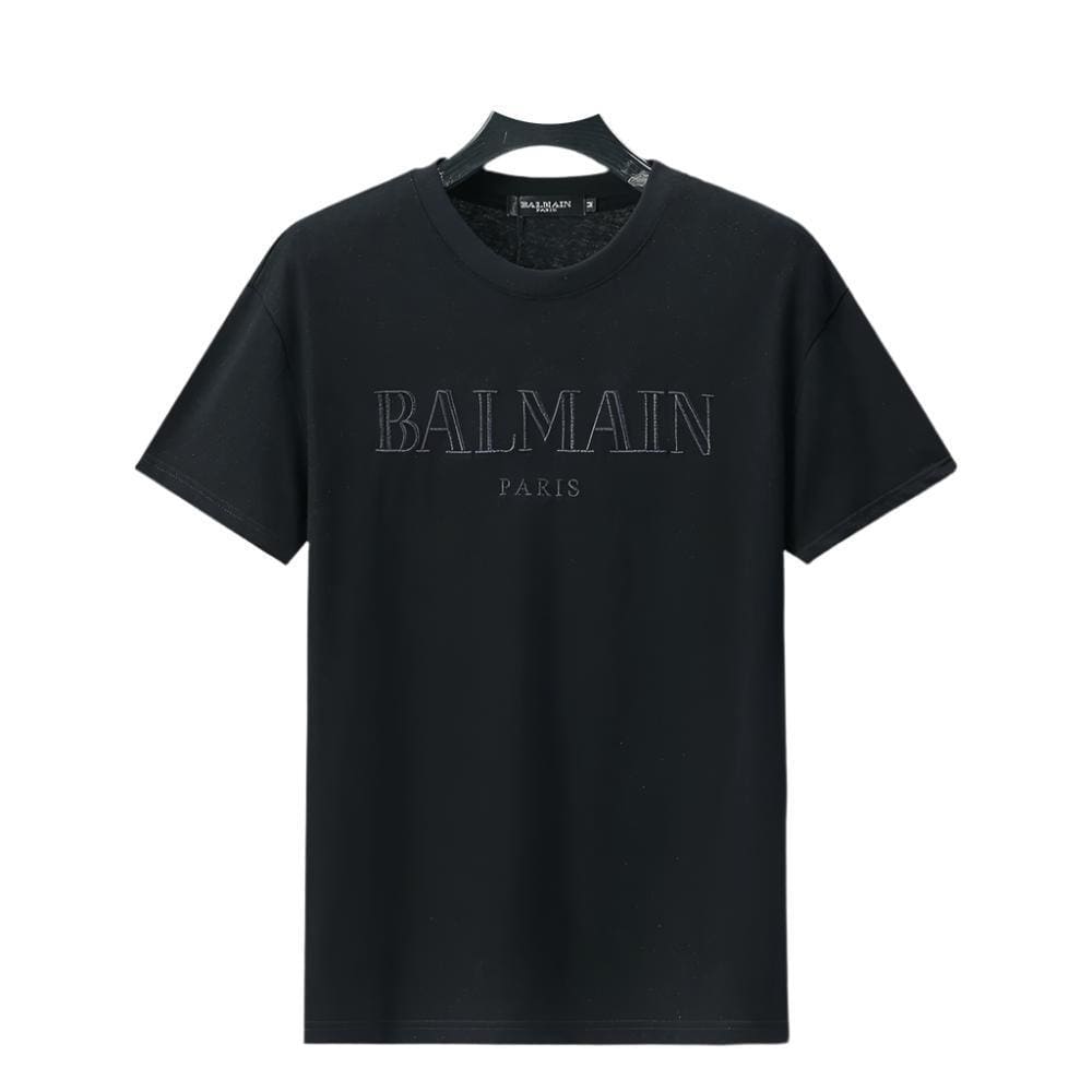 Balmain Black T-Shirt Without Collar | Banlieue91