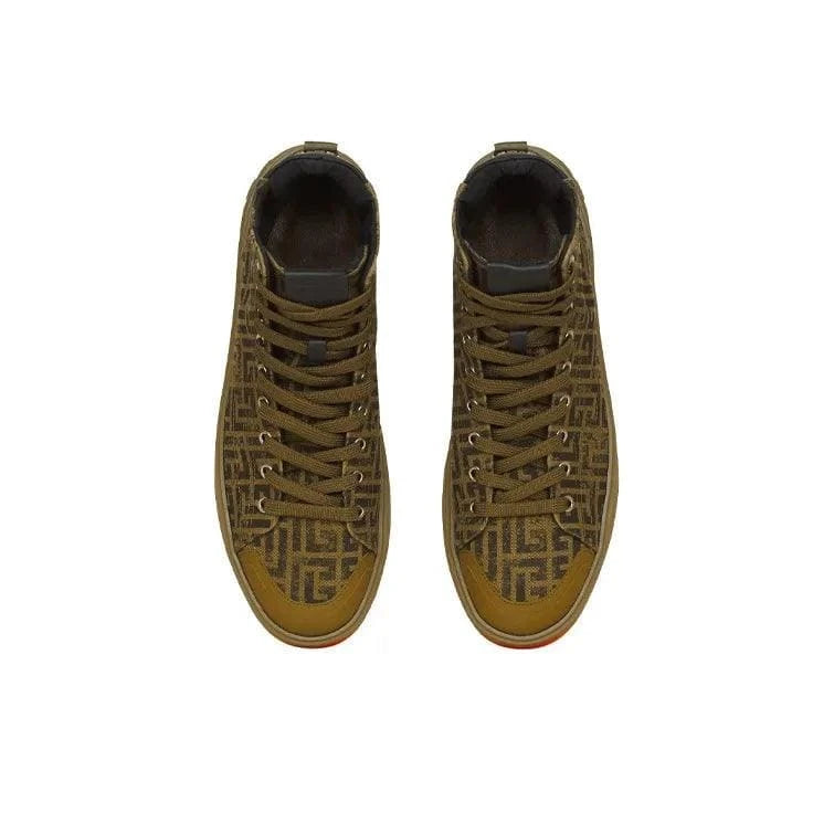 BALMAIN Casual Shoes Men High Top Khaki | Banlieue91