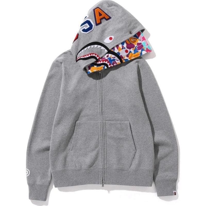 BAPE ABC CAMO SHARK WIDE FIT FULL ZIP DOUBLE A Bathing Ape - Grey | Banlieue91