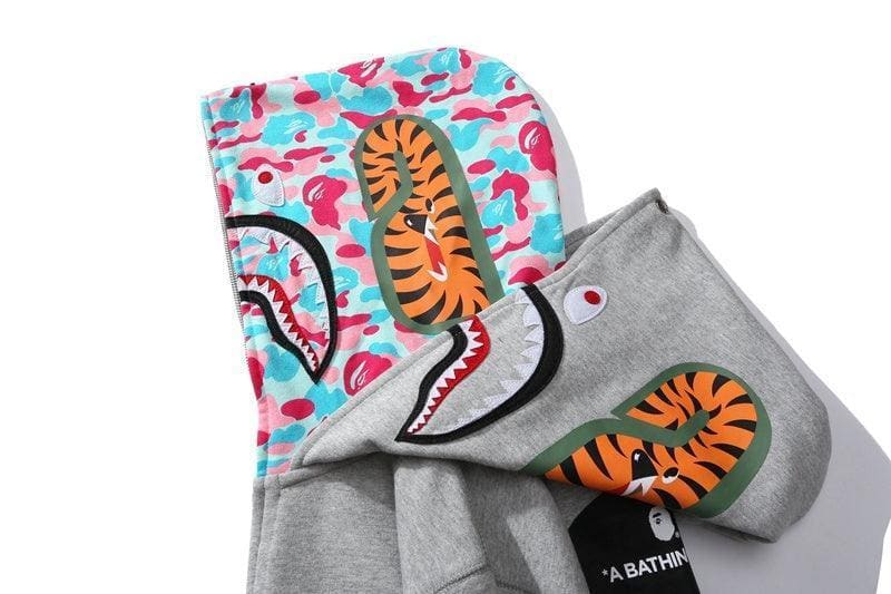 BAPE ABC CAMO SHARK WIDE FIT FULL ZIP DOUBLE A Bathing Ape - Grey | Banlieue91
