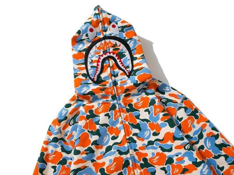 BAPE Camo Shark Full Zip Hoodie Purple Yellow Blue | Banlieue91