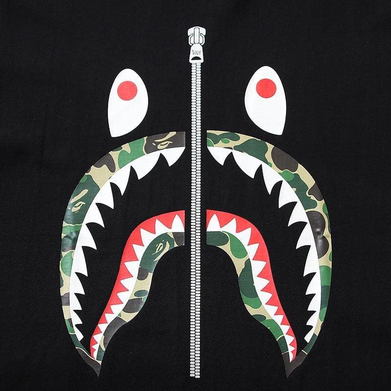 BATHING APE Black T-SHORT SLEEVE TEE 1ST CAMO SHARK TEE | Banlieue91
