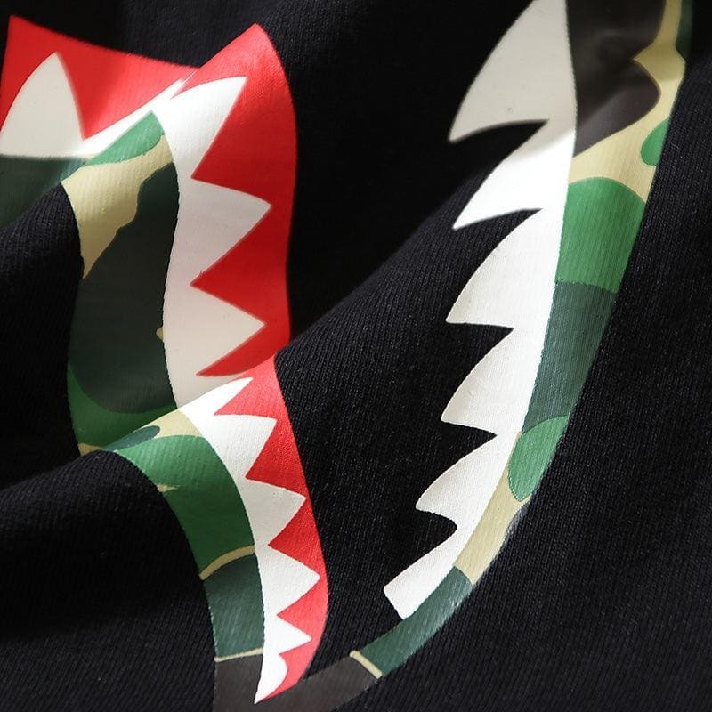BATHING APE Black T-SHORT SLEEVE TEE 1ST CAMO SHARK TEE | Banlieue91