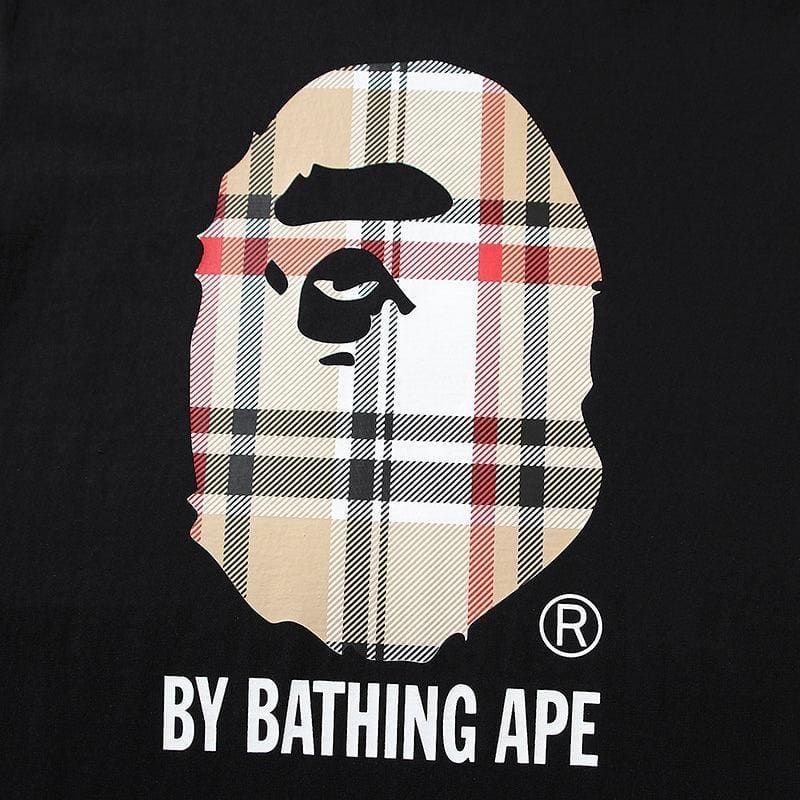 Bathing Ape Check by Bathing Tee Black/Beige | Banlieue91