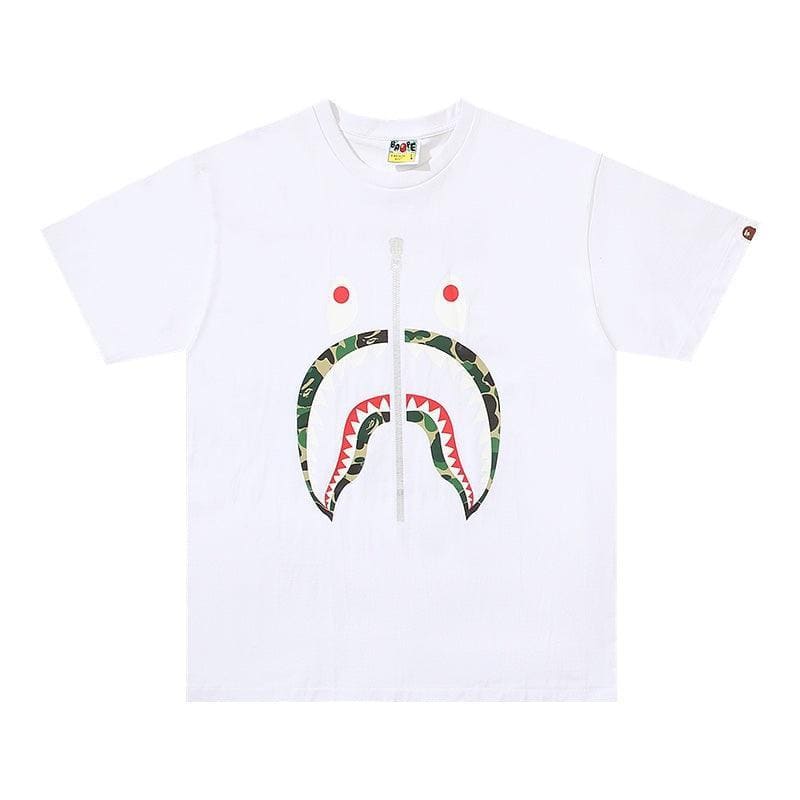 BATHING APE White T-SHORT SLEEVE TEE 1ST CAMO SHARK TEE | Banlieue91