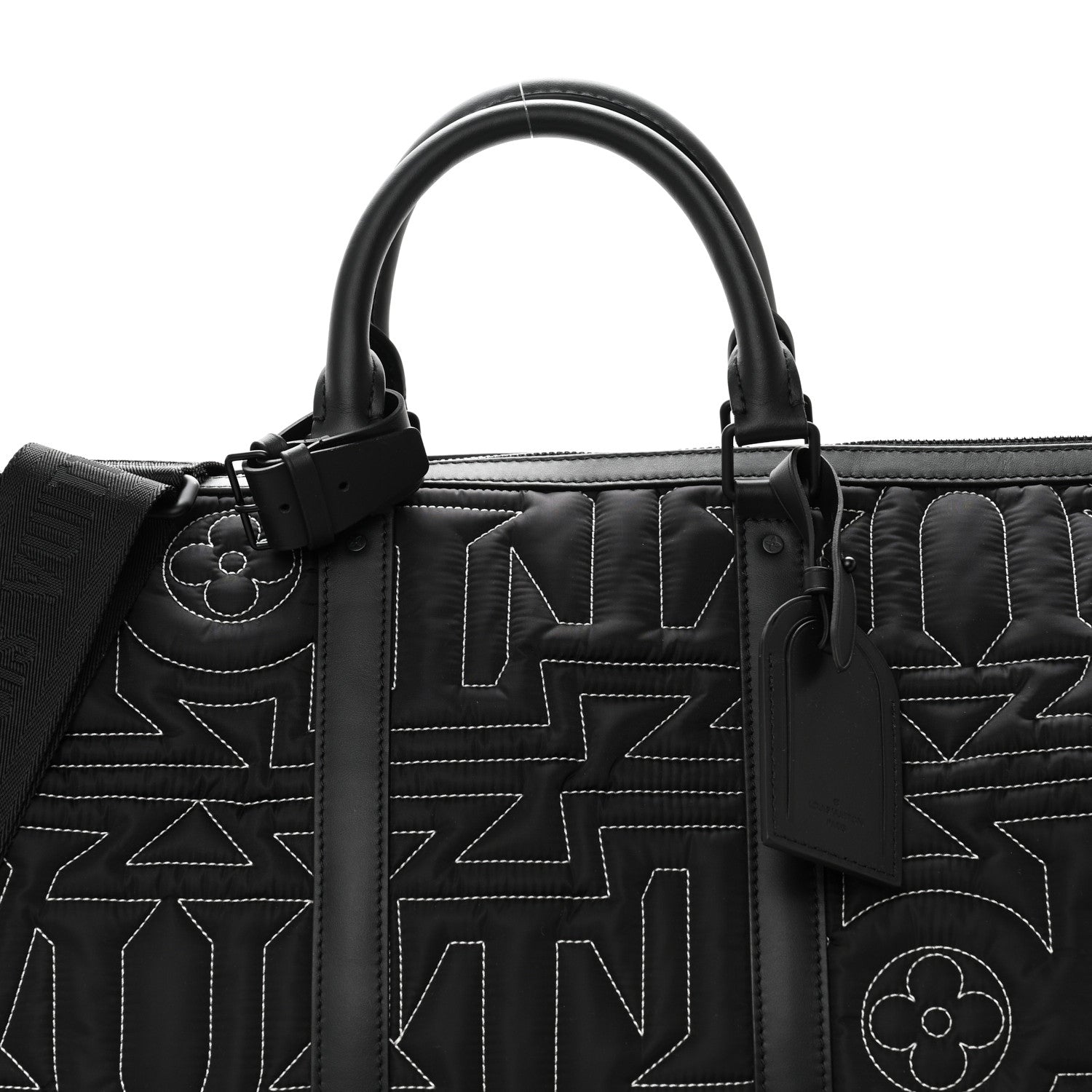 Louis Vuitton Nylon Embroidered Keepall Bandouliere 50 Black - Banlieue91