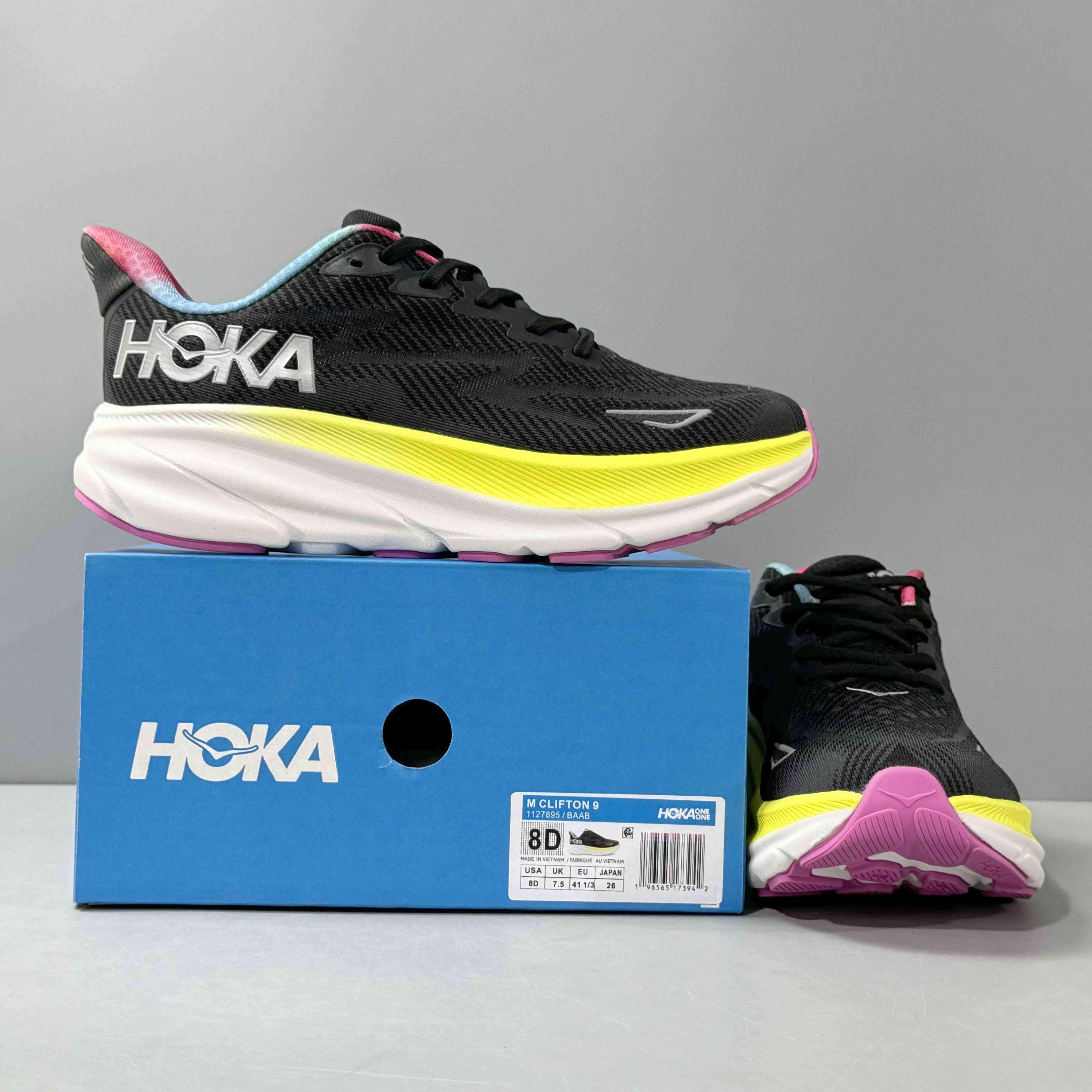 Hoka One One Clifton 9 'Black All Aboard Multi-Color' - Banlieue91